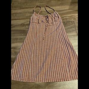 UNIF Red Plaid Coop Dress